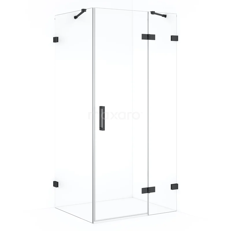 Diamond Shower enclosure | 110x80 cm Black chrome Clear glass Pivot door Rectangle CDB226508420BC