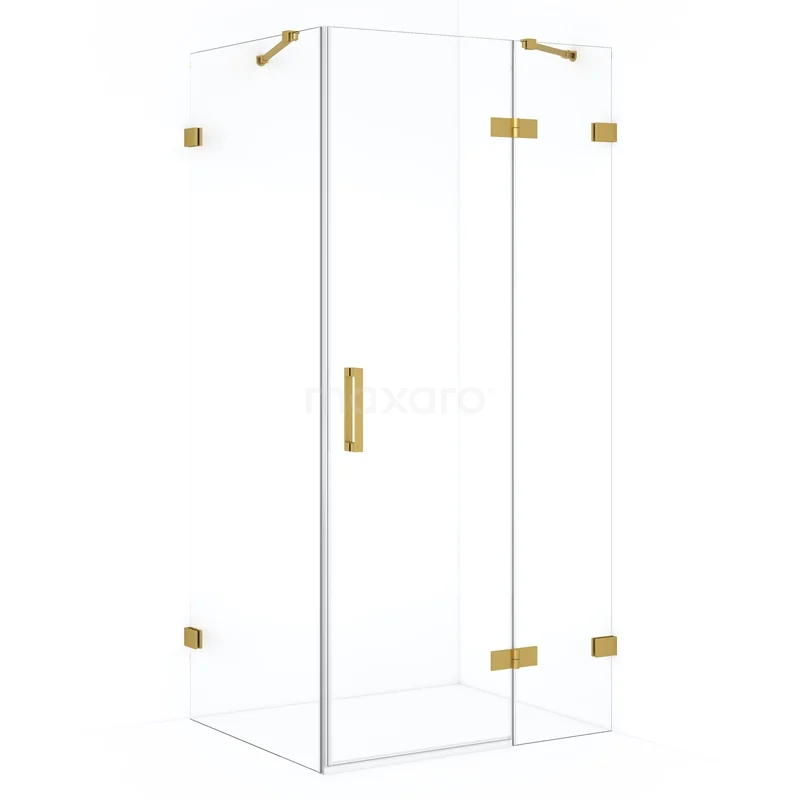 Diamond Shower enclosure | 100x80 cm Gold Clear glass Pivot door Rectangle CDB224608420GG