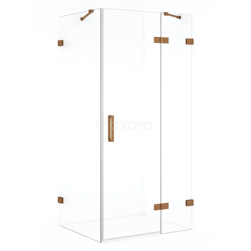 Diamond Shower enclosure | 100x80 cm Copper Clear glass Pivot door Rectangle CDB224608420KP