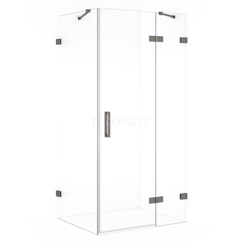 Diamond Shower enclosure | 110x80 cm Black metal Clear glass Pivot door Rectangle CDB226508420ZM