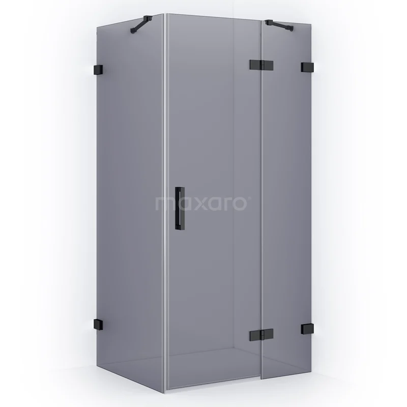 Diamond Shower enclosure | 100x80 cm Black chrome Smoke glass Pivot door Rectangle CDB224608421BC