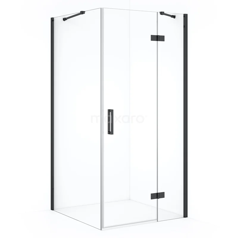 Diamond Shower enclosure | 110x100 cm Black chrome Clear glass Pivot door Rectangle CDB226510410BCN