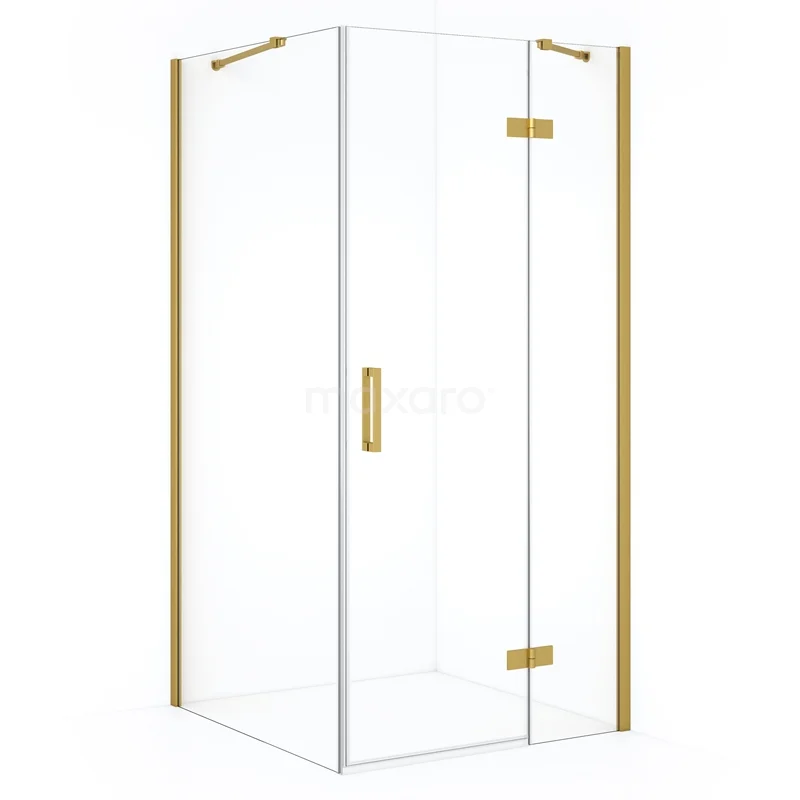 Diamond Shower enclosure | 100x90 cm Gold Clear glass Pivot door Rectangle CDB224609410GGN