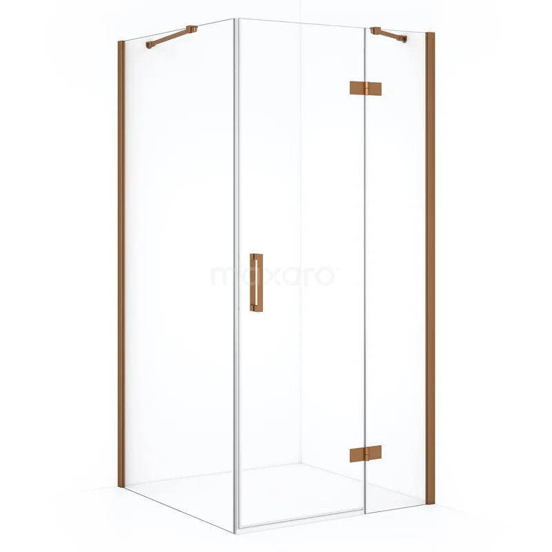 Diamond Shower enclosure | 110x90 cm Copper Clear glass Pivot door Rectangle CDB226509410KP