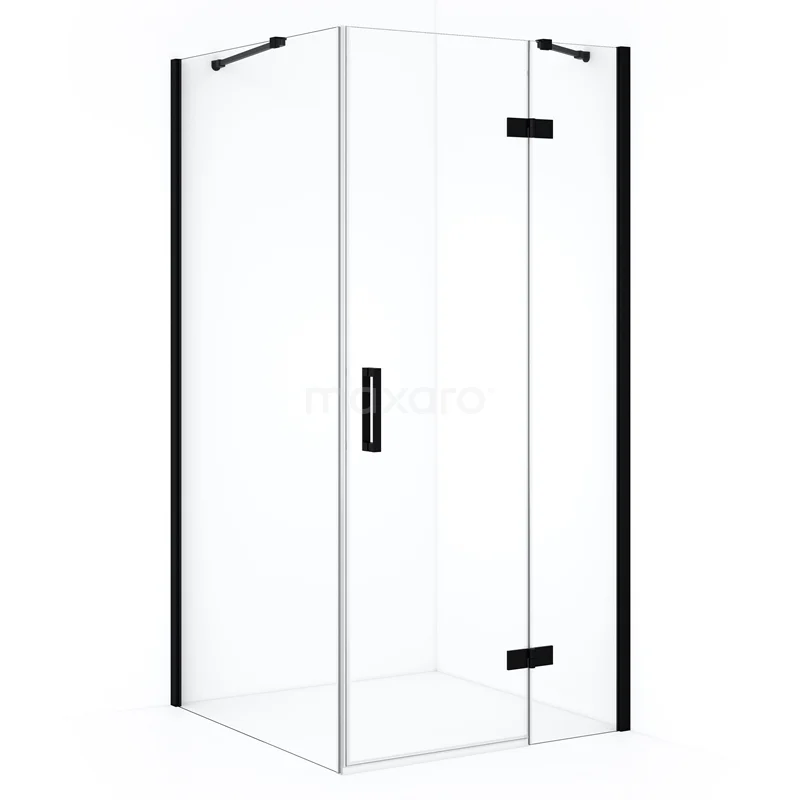 Diamond Shower enclosure | 120x90 cm Matte black Clear glass Pivot door Rectangle CDB226609410MB