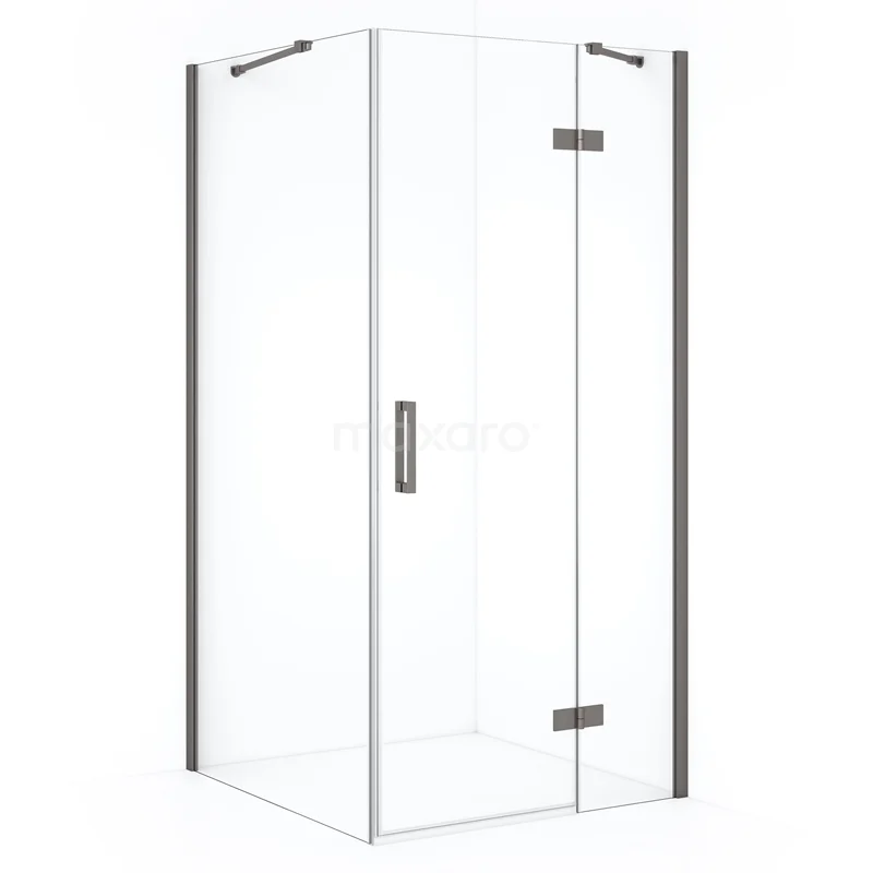 Diamond Shower enclosure | 120x90 cm Black metal Clear glass Pivot door Rectangle CDB226609410ZMN