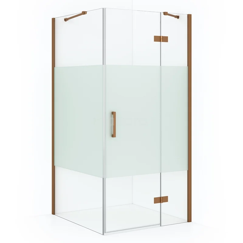 Diamond Shower enclosure | 120x100 cm Copper Clear with matt strip Pivot door Rectangle CDB226610413KP