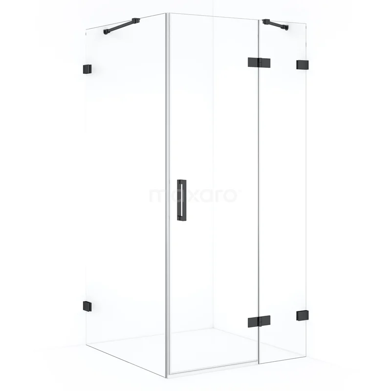 Diamond Shower enclosure | 110x100 cm Black chrome Clear glass Pivot door Rectangle CDB226510420BC
