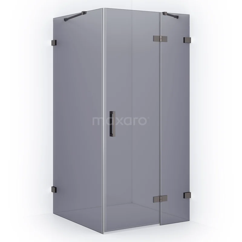Diamond Shower enclosure | 120x100 cm Black metal Smoke glass Pivot door Rectangle CDB226610421ZM