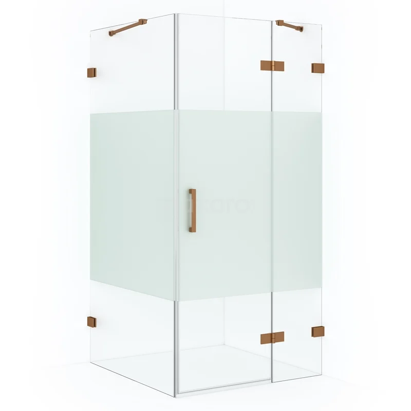 Diamond Shower enclosure | 100x90 cm Copper Clear with matt strip Pivot door Rectangle CDB224609423KP