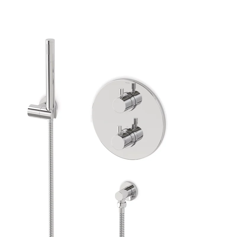 Radius concealed shower mixer set | Chrome Thermostatic mixer with handheld shower 1 position AIC55-00013