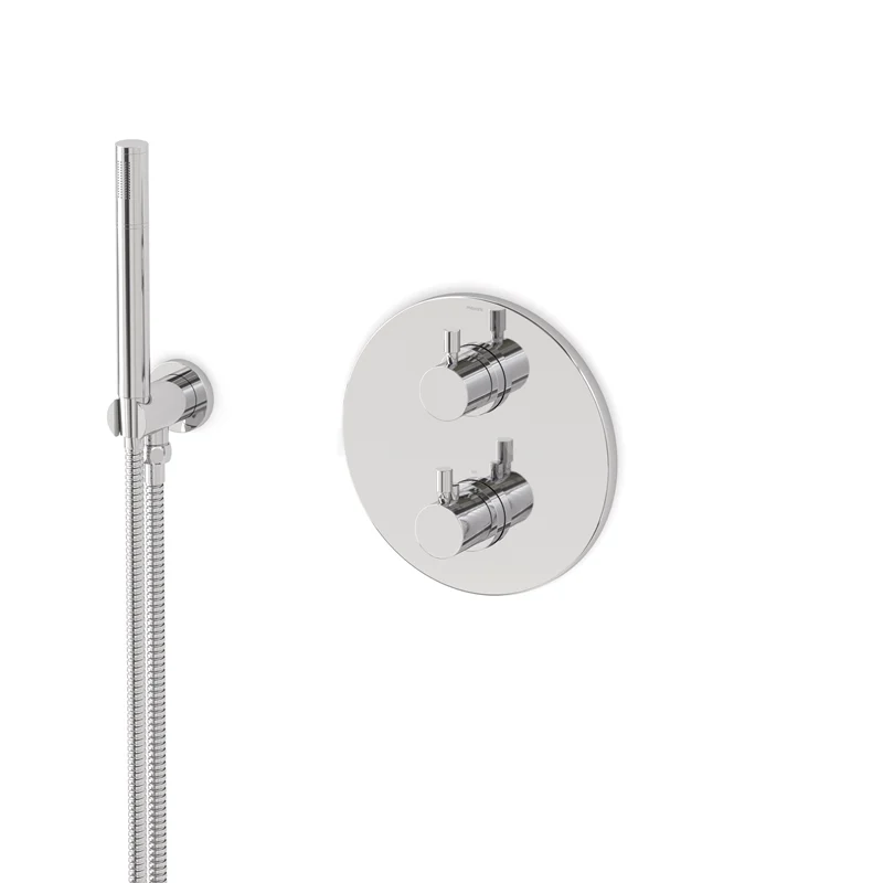 Radius concealed shower mixer set | Chrome Thermostatic mixer with handheld shower 1 position AIC55-00014