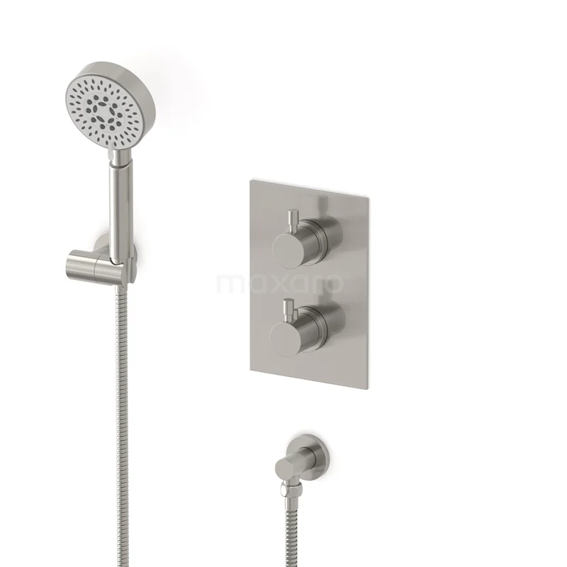 Radius concealed shower mixer set | Stainless steel Thermostatic mixer with handheld shower 5 positions AIR55-00008