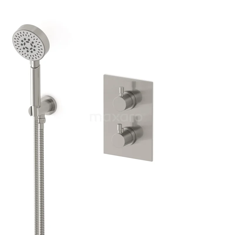 Radius concealed shower mixer set | Stainless steel Thermostatic mixer with handheld shower 5 positions AIR55-00009