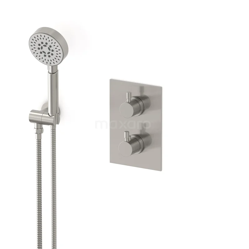 Radius concealed shower mixer set | Stainless steel Thermostatic mixer with handheld shower 5 positions AIR55-00010