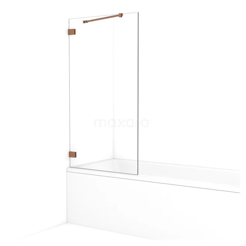 Diamond Bath screen | 80 cm Copper Clear glass BDA08220KP