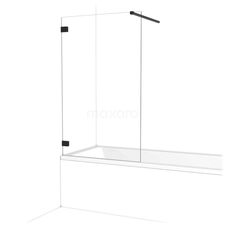 Diamant Badewannenaufsatz | 90 cm Matt Schwarz Klarglas BDA09120MB Diamant Badewannenaufsatz | 90 cm Matt Schwarz Klarglas BDA09120MB