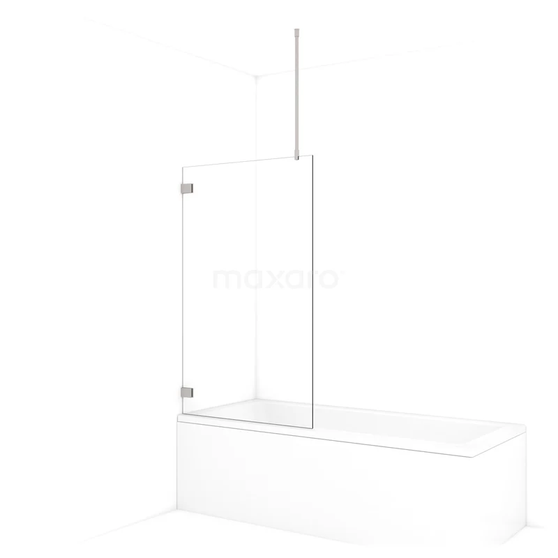 Diamond Bath screen | 85 cm Stainless steel Clear glass BDA085720BR