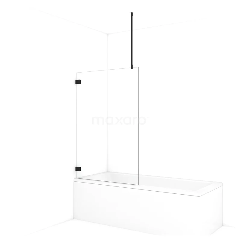 Diamond Bath Screen | 100 cm Matte black Clear glass BDA10720MB