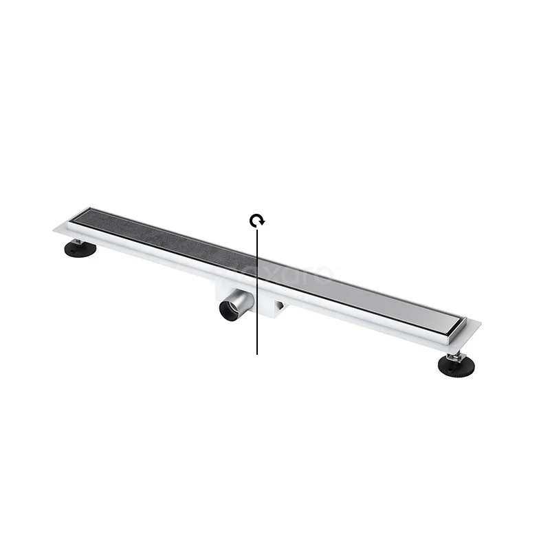 Shower drain with flange edge 80cm Tile and plate grid Stainless steel DFG02-0800