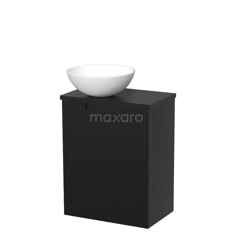 WC-Möbel mit Aufsatzwaschbecken | 41 cm Matt Schwarz Line Front Matt Weiß Keramik Aufsatzwaschbecken Matt Schwarz Platte TMK10-15065 WC-Möbel mit Aufsatzwaschbecken | 41 cm Matt Schwarz Line Front Matt Weiß Keramik Aufsatzwaschbecken Matt Schwarz Platte TMK10-15065