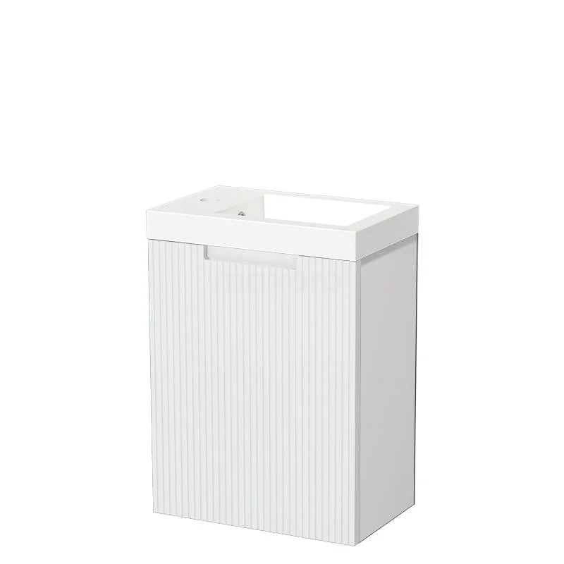 Modulo Pico Toilet unit with basin | 40 cm Matte white Line front Mineral marble TMW10-00748
