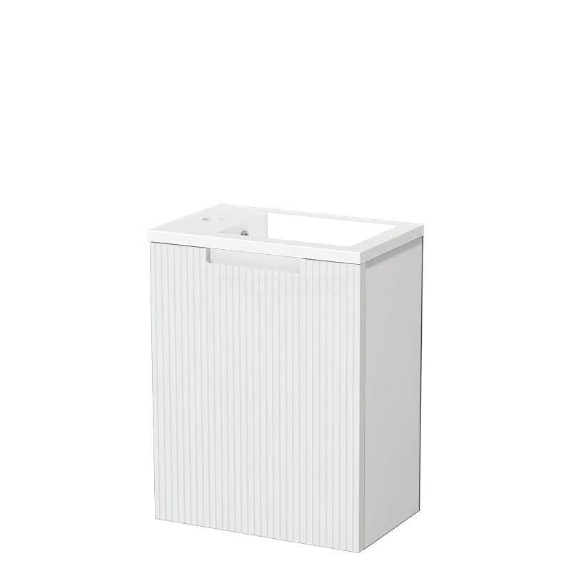 Modulo Pico Toilet unit with basin | 40 cm Matte white Line front Mineral marble TMW10-00749