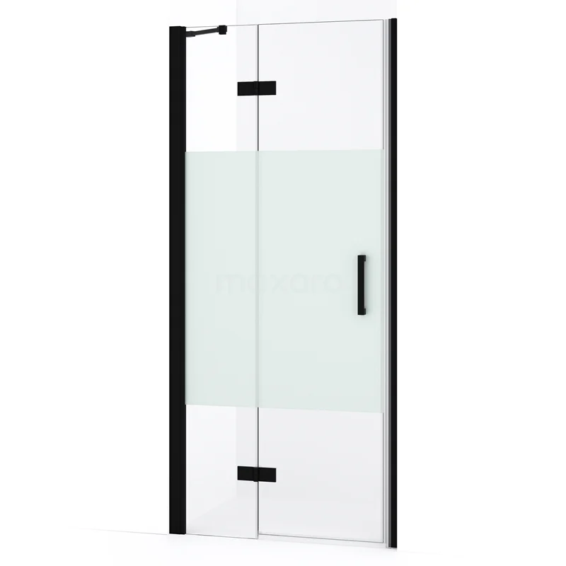 Diamond Duschtür | 80 cm Matt Schwarz Klar mit matter Streifen Drehtür DDB21352233MB Diamond Duschtür | 80 cm Matt Schwarz Klar mit matter Streifen Drehtür DDB21352233MB