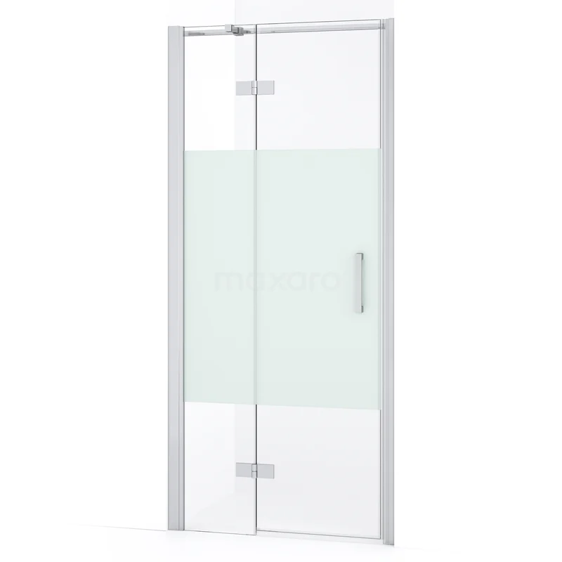 Diamond Shower door | 80 cm Chrome Clear with matt strip Pivot door DDB21352333C