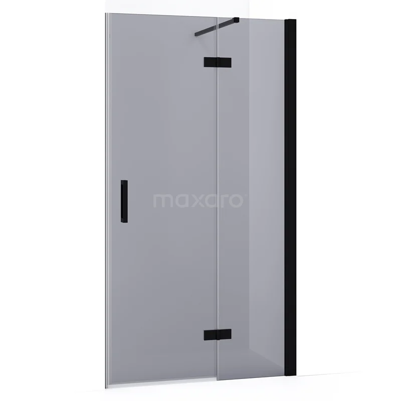 Diamond Shower door | 90 cm Matte black Smoke glass Pivot door DDB22361131MB