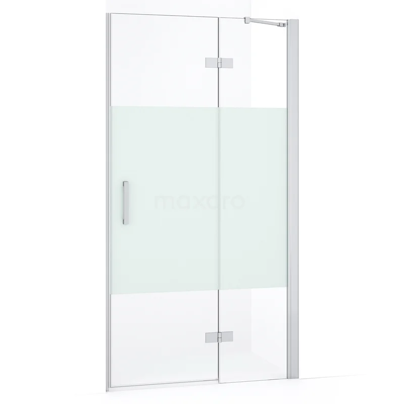 Diamond Shower door | 90 cm Chrome Clear with matt strip Pivot door DDB22361233C