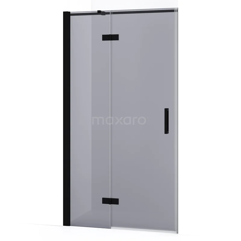 Diamond Shower door | 100 cm Matte black Smoke glass Pivot door DDB21461331MB