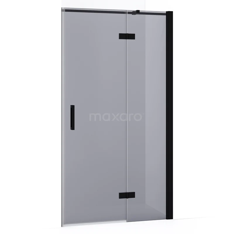 Diamond Shower door | 90 cm Matte black Smoke glass Pivot door DDB22361331MB