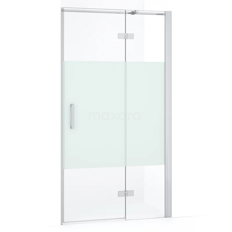Diamond Shower door | 90 cm Chrome Clear with matt strip Pivot door DDB22361333C