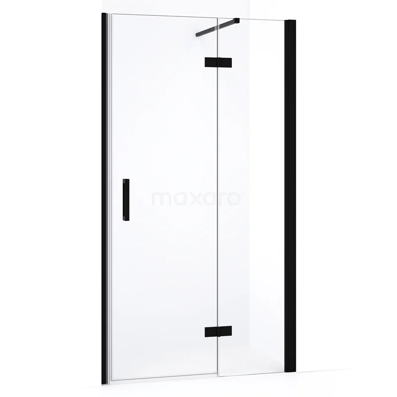 Diamond Shower door | 100 cm Matte black Clear glass Pivot door DDB22462130MB