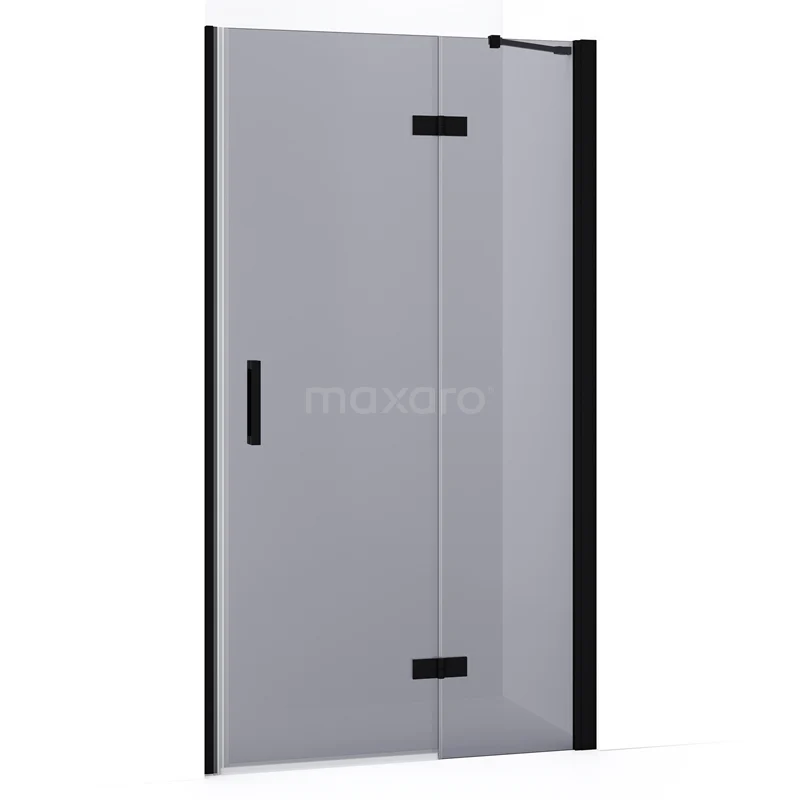 Diamond Shower door | 100 cm Matte black Smoke glass Pivot door DDB22462231MB