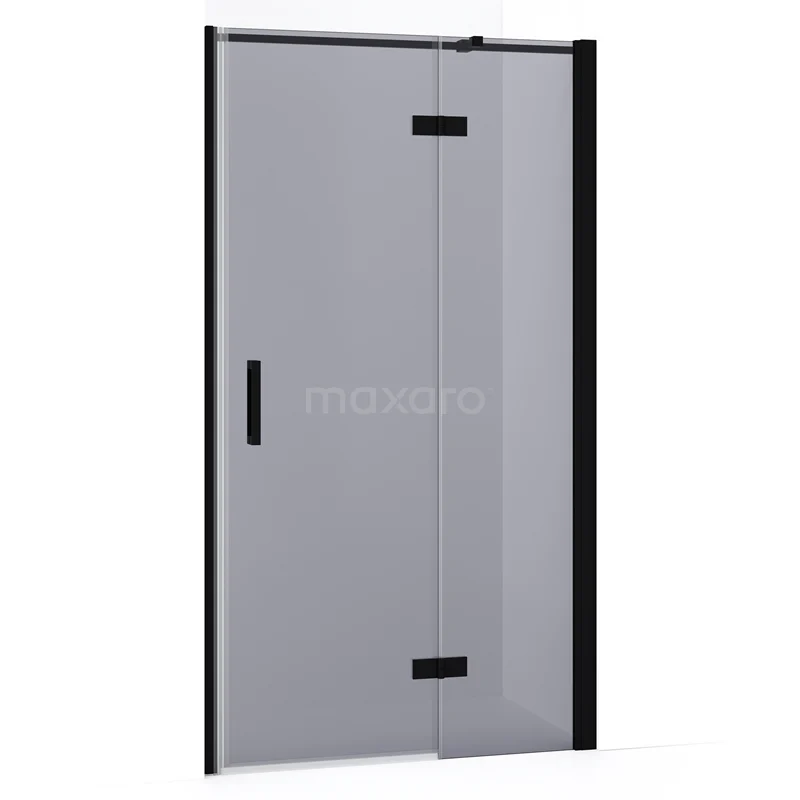 Diamond Shower door | 90 cm Matte black Smoke glass Pivot door DDB22362331MB