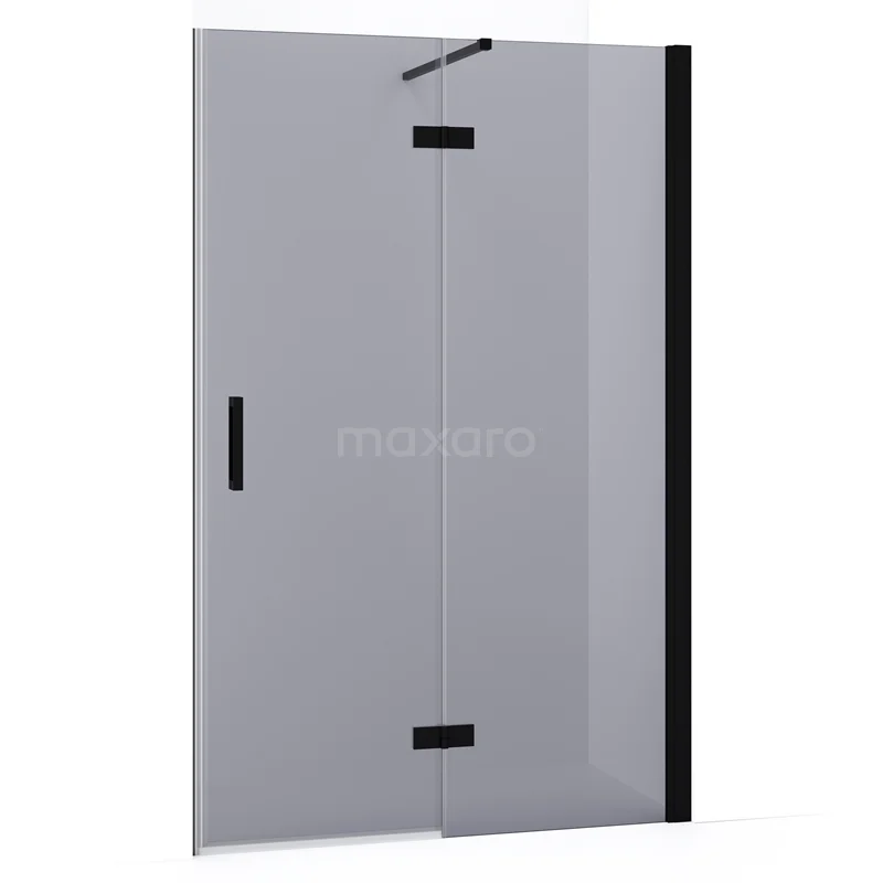 Diamond Shower door | 120 cm Matte black Smoke glass Pivot door DDB22661131MB
