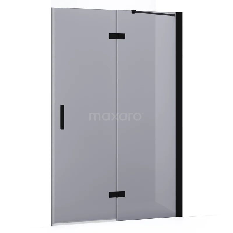 Diamond Shower door | 110 cm Matte black Smoke glass Pivot door DDB22651231MB