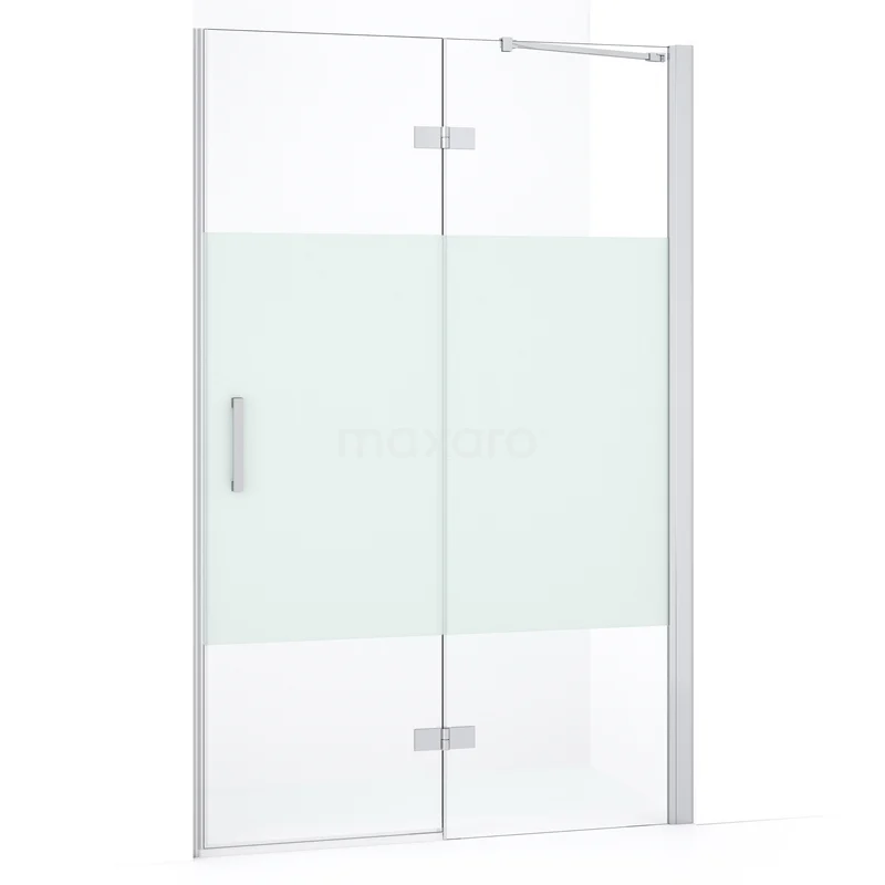 Diamond Shower door | 110 cm Chrome Clear with matt strip Pivot door DDB22651233C