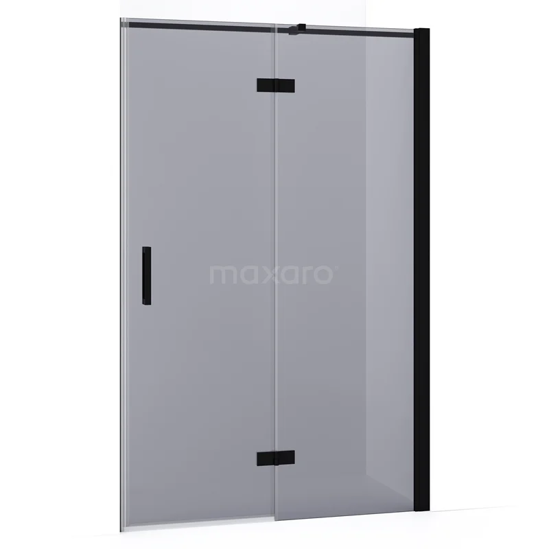 Diamond Shower door | 120 cm Matte black Smoke glass Pivot door DDB22661331MB