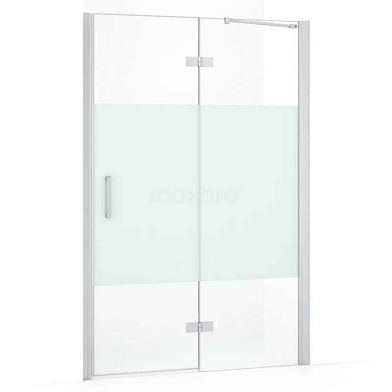 Diamond Shower door | 110 cm Chrome Clear with matt strip Pivot door DDB22652233C