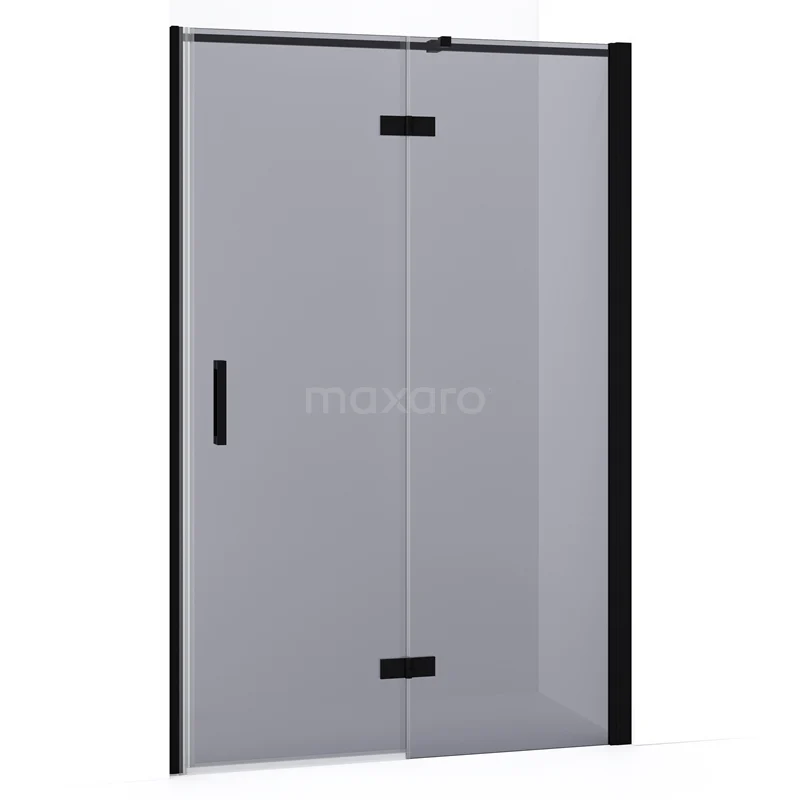 Diamond Shower door | 120 cm Matte black Smoke glass Pivot door DDB22662331MB