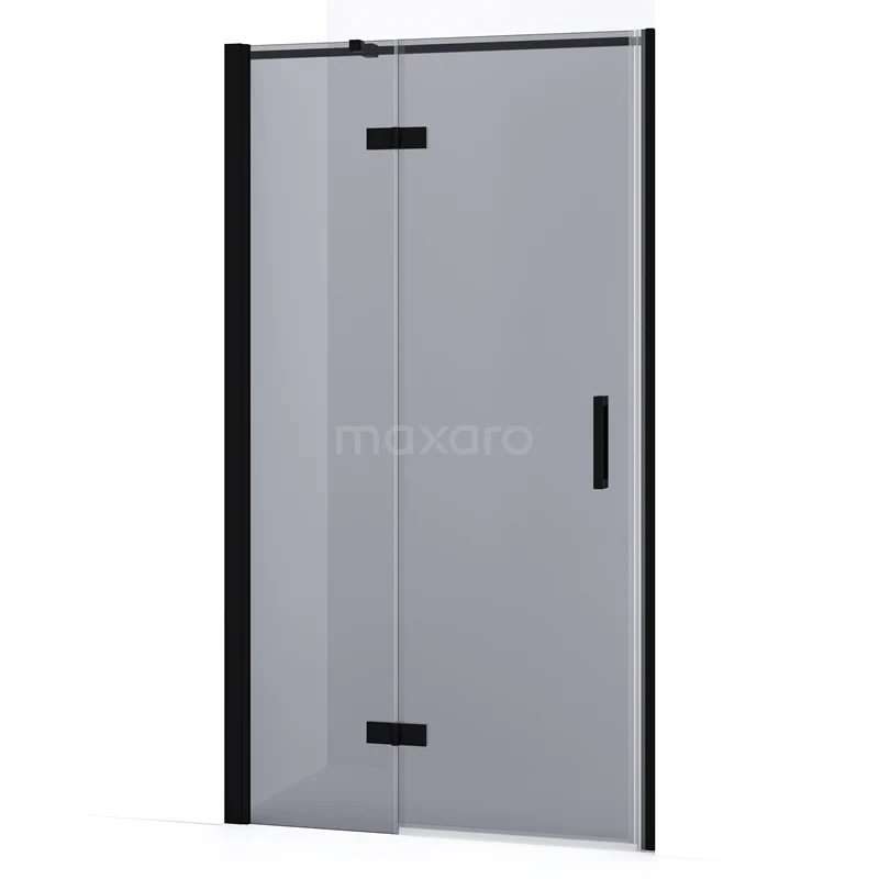 Diamond Shower door | 90 cm Matte black Smoke glass Pivot door DDB21362331MB