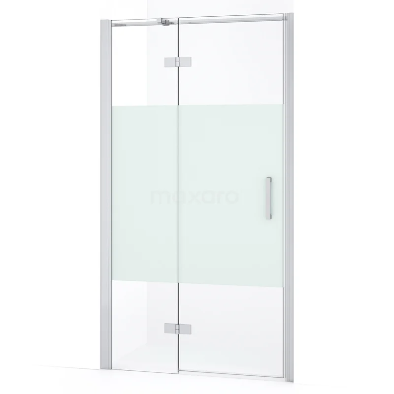 Diamond Shower door | 90 cm Chrome Clear with matt strip Pivot door DDB21362333C