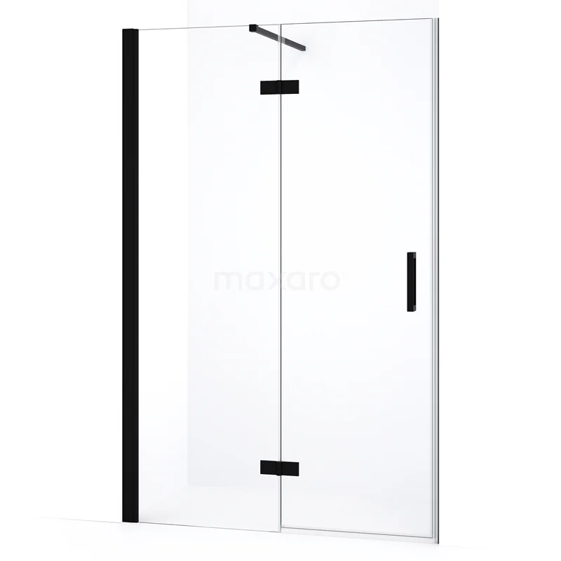 Diamond Shower door | 110 cm Matte black Clear glass Pivot door DDB21651130MB