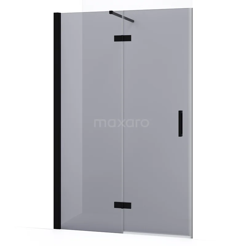 Diamond Shower door | 120 cm Matte black Smoke glass Pivot door DDB21661131MB