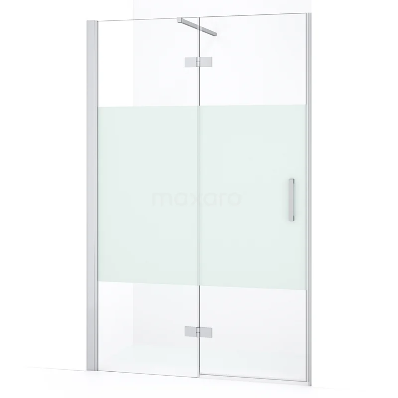 Diamond Shower door | 110 cm Chrome Clear with matt strip Pivot door DDB21651133C