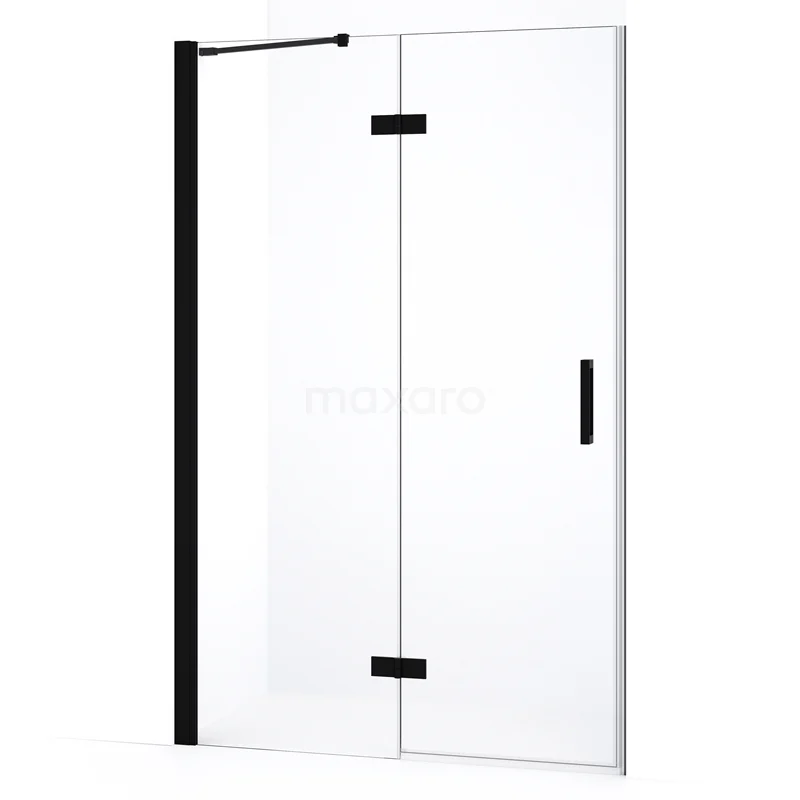 Diamond Shower door | 120 cm Matte black Clear glass Pivot door DDB21661230MB