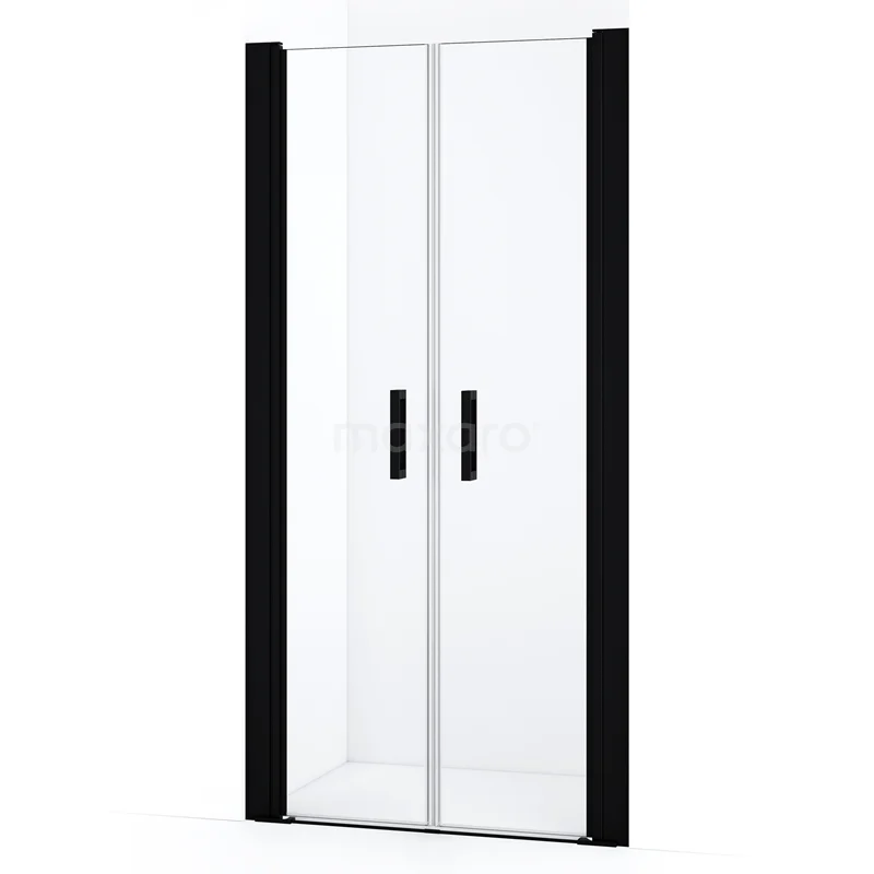 Diamond Shower door | 90 cm Matte black Clear glass Bi-fold door DDE10404210MBN
